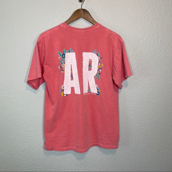 Southern Trend | Coral Arkansas Floral Tee - Picture 3 of 5